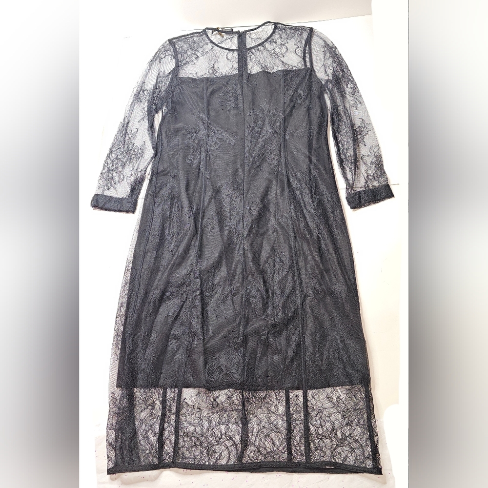 Donna Karan New York black lace dress size  medium